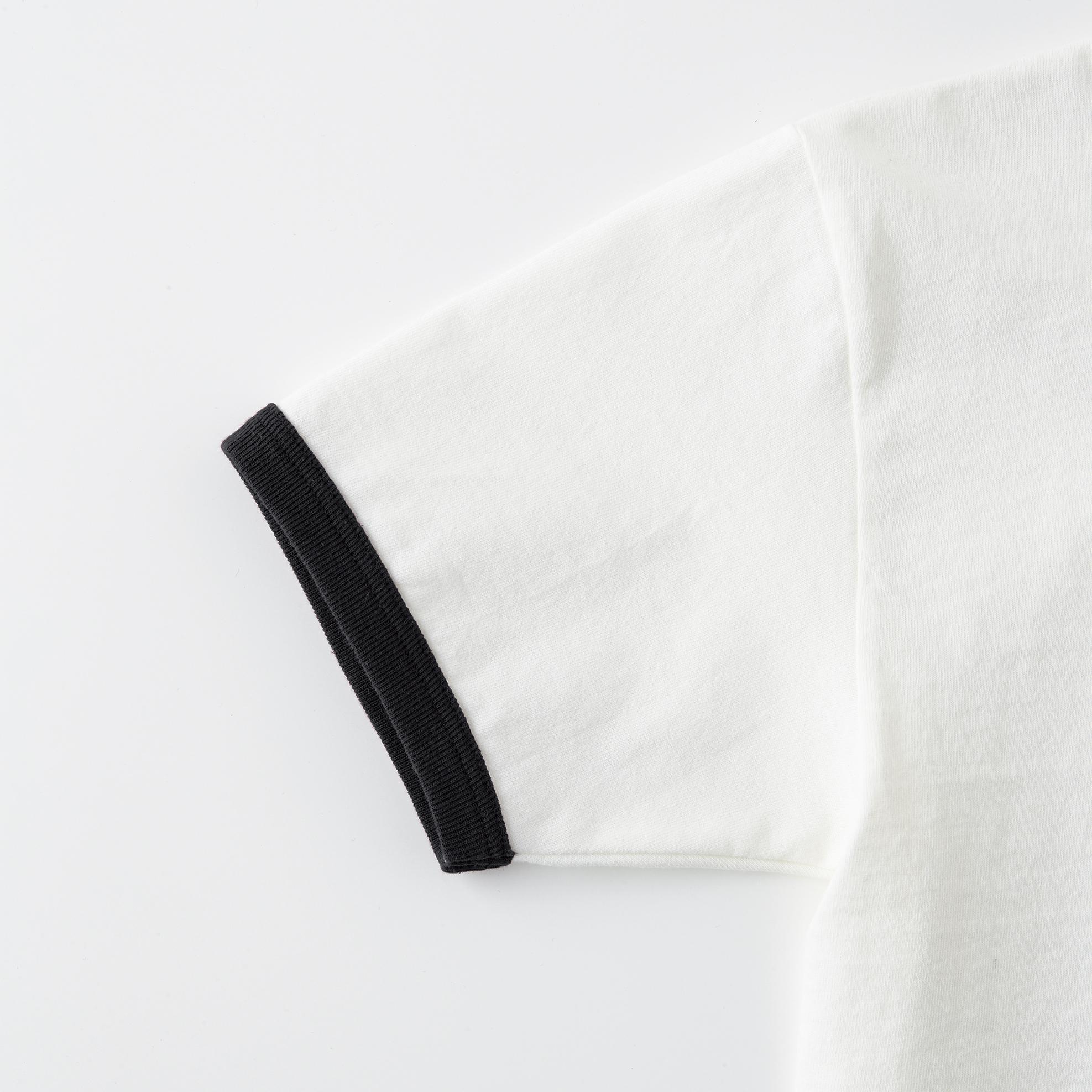 ギターの弦をデザインした音楽系リンガーTシャツ 【ナチュラル×スミクロ】 ヴィンテージ感のあるやや厚め生地 半袖リンガー | 5枚目