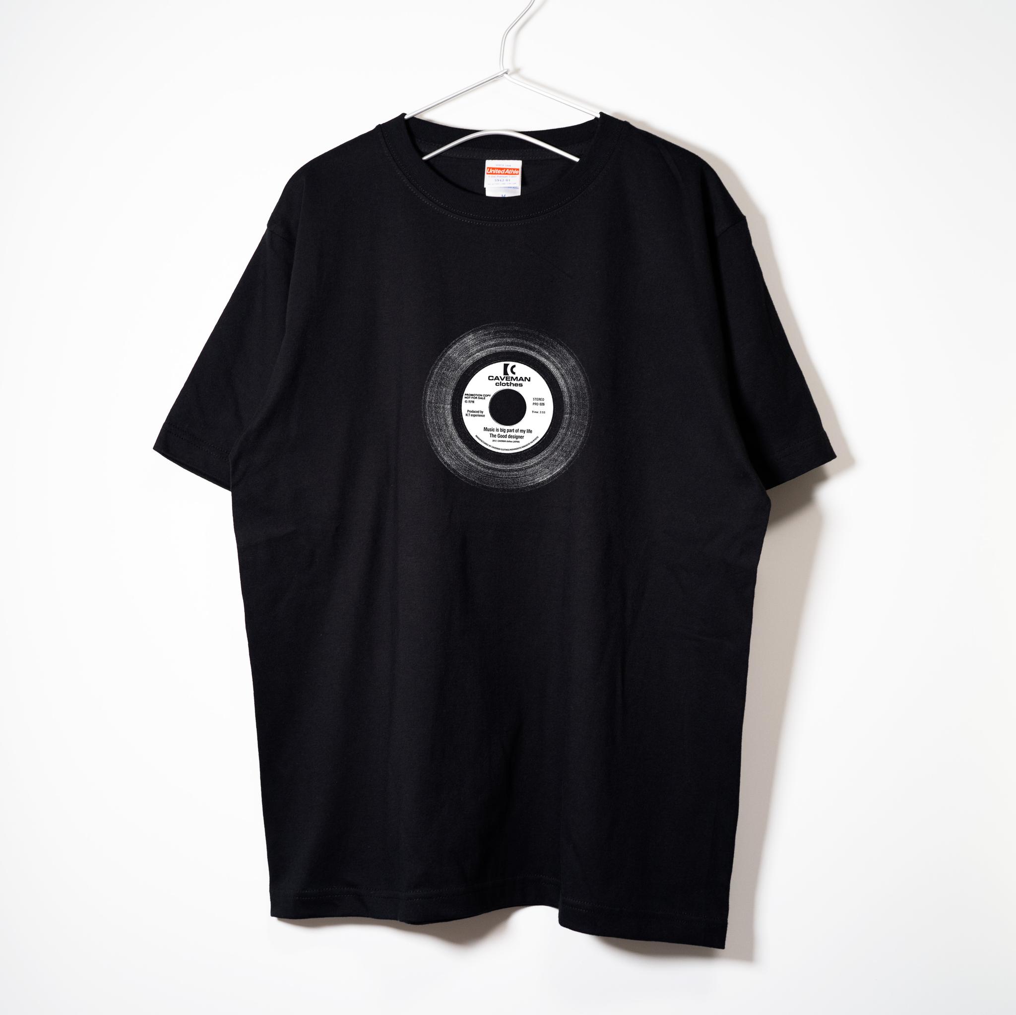 アートなレコードのフォトデザイン③ 音楽系Ｔシャツ プレミアム生地【ブラック】やや厚め生地のハイグレード半袖クルーネック | 2枚目