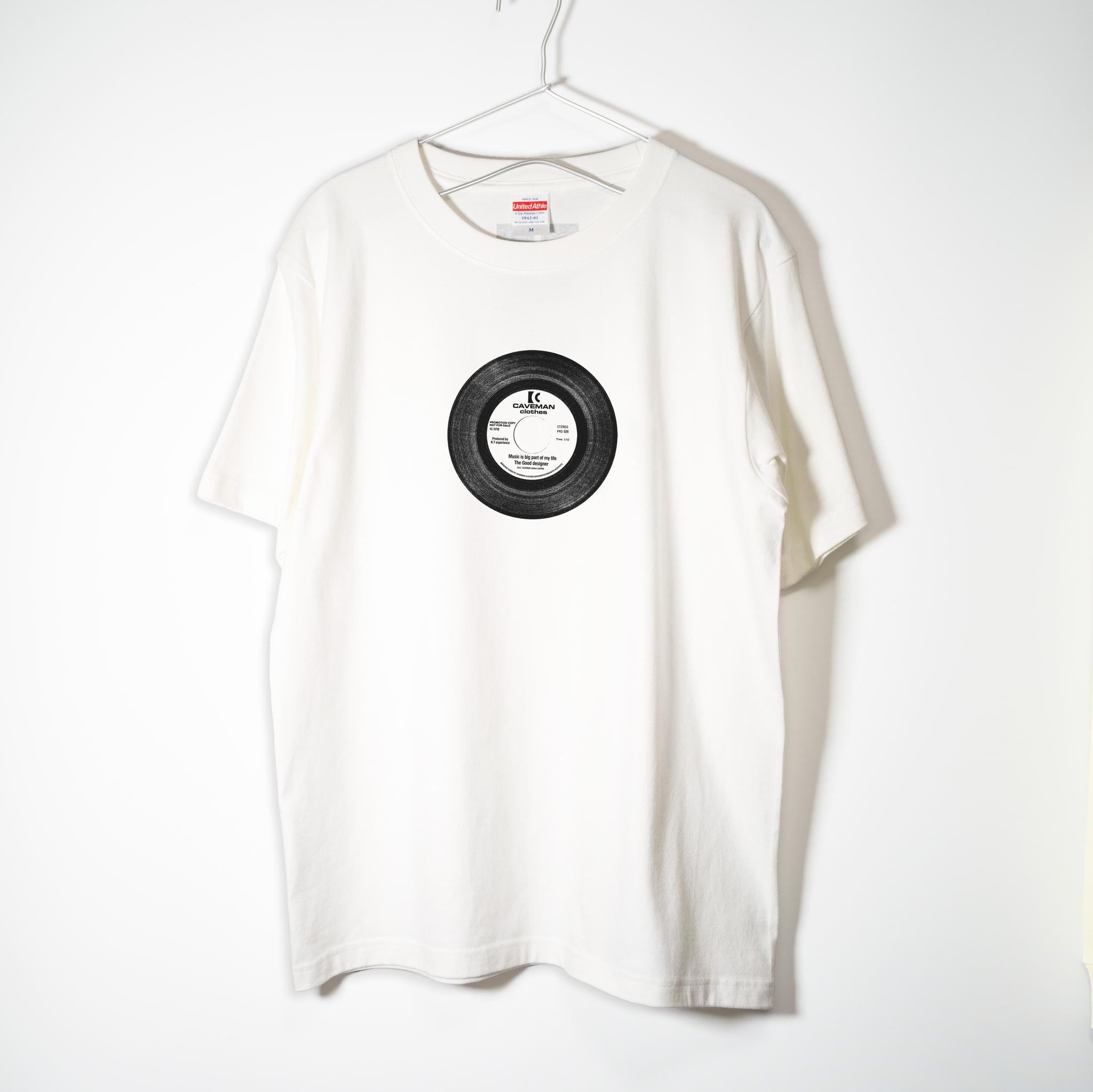 アートなレコードのフォトデザイン③ 音楽系Ｔシャツ プレミアム生地【ホワイト】やや厚め生地のハイグレード半袖クルーネック | 2枚目