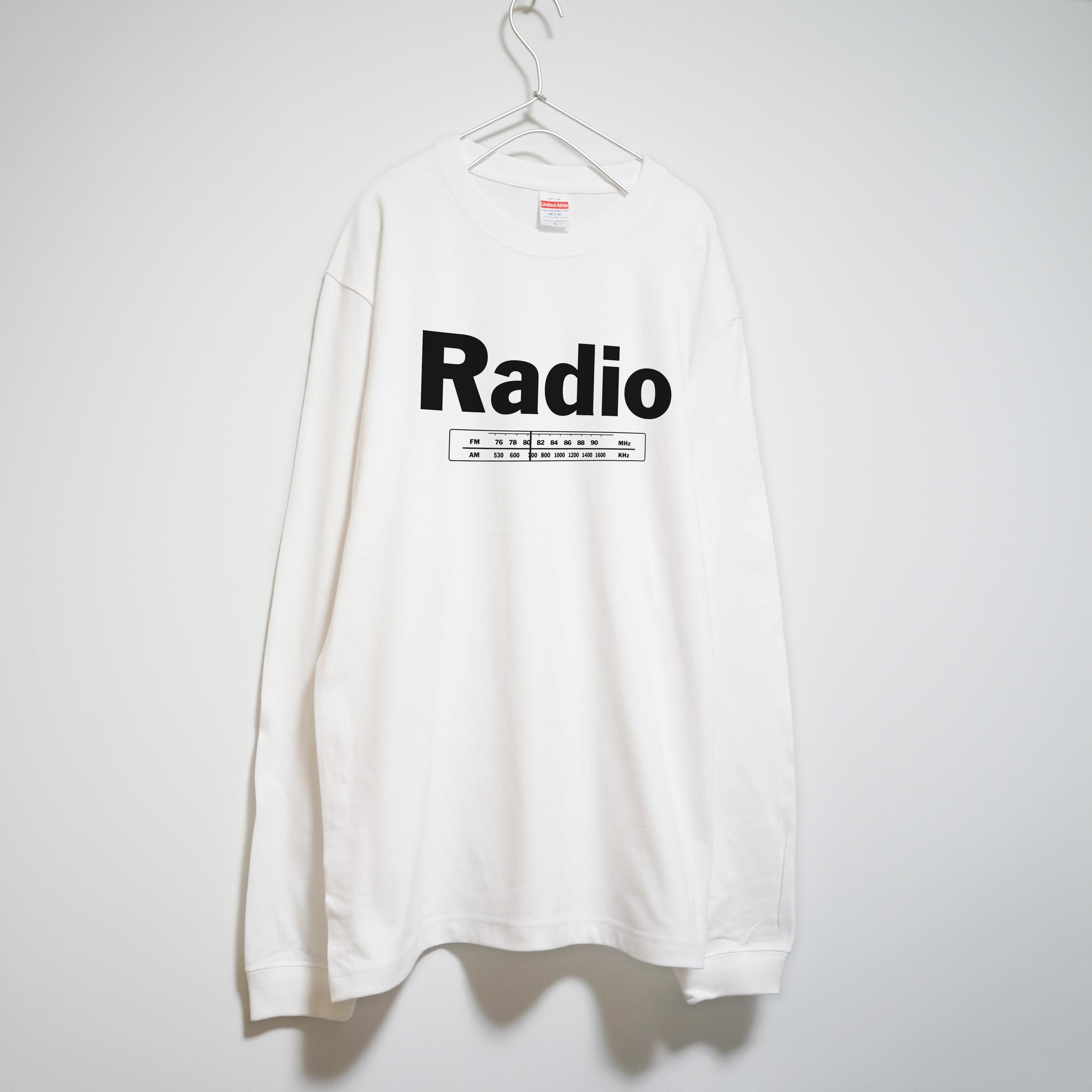 ラジオの選局ダイヤルが可愛い 音楽系Ｔシャツ ロンT 【ホワイト】 長袖クルーネック リブ袖 ビッグサイズもあり | 2枚目