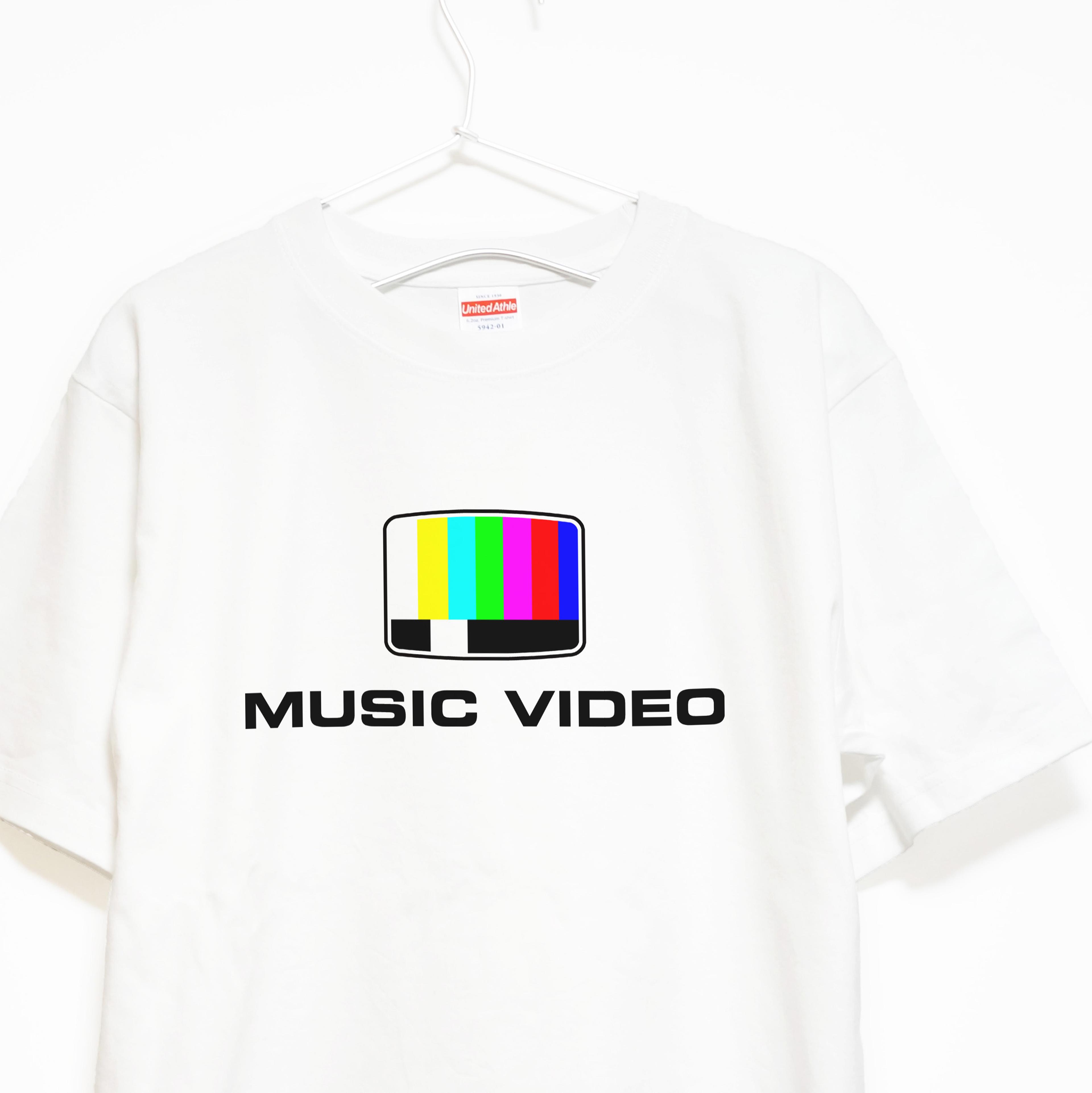 ミュージックビデオをデザイン 音楽系Ｔシャツ プレミアム仕様【ホワイト】やや厚め生地のハイグレード半袖クルーネック1枚目の画像