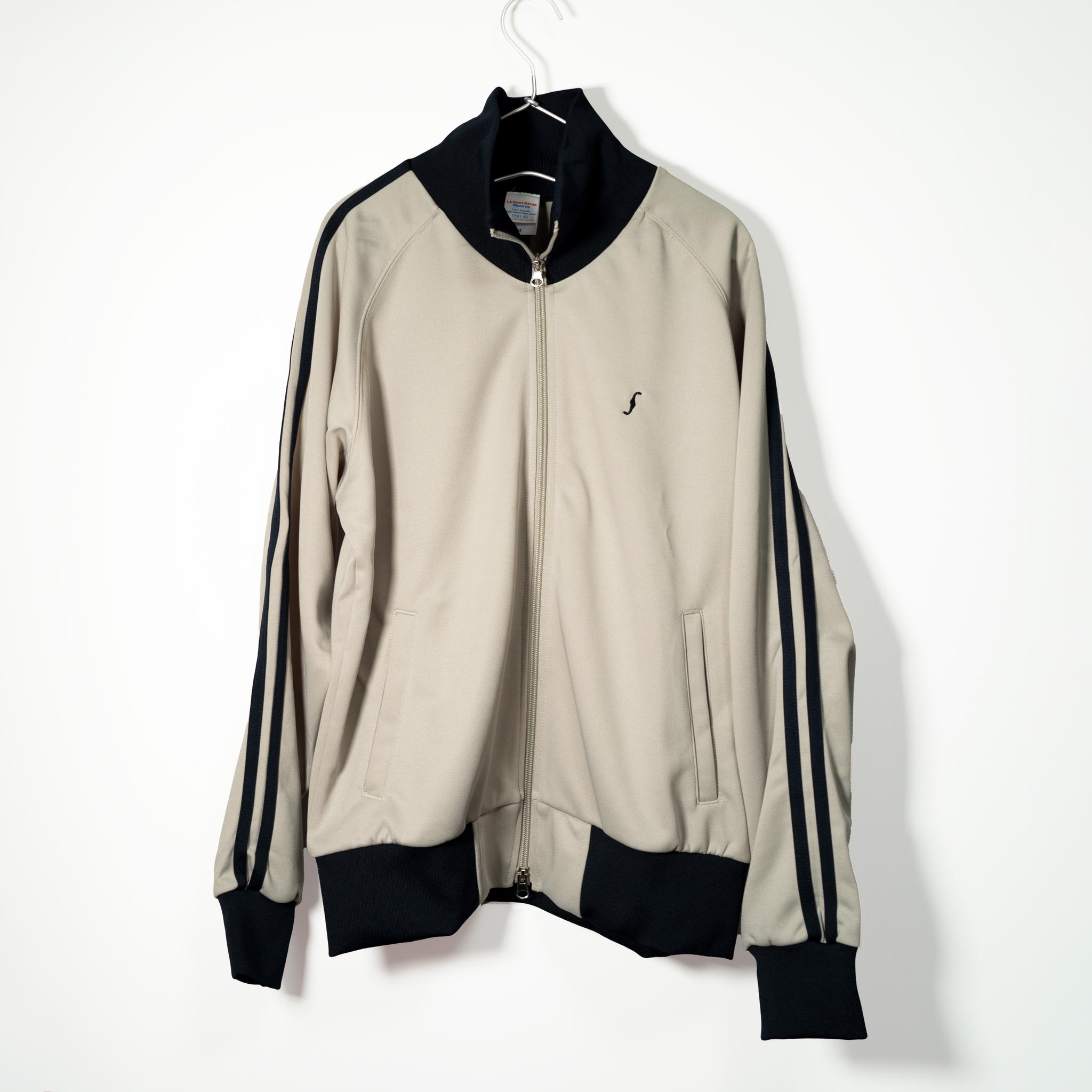 弦楽器好きの方におススメのトラックジャケット【ライトグレー/ネイビー】ポリエステル ラグランスリーブジャージ | 2枚目