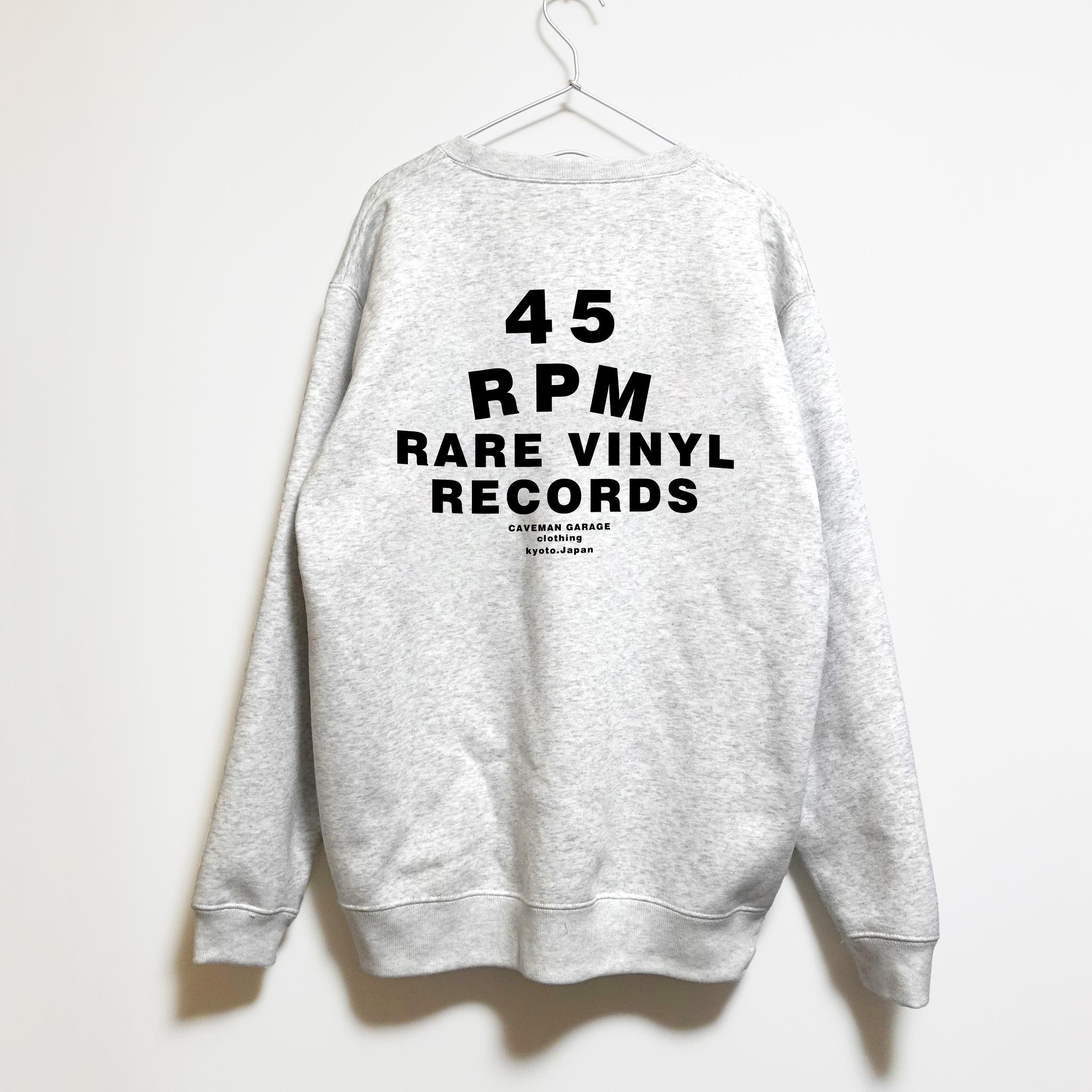 ※裏地が選べる！ 45回転7インチ盤の音楽系スウェット【アッシュ】裏起毛か裏パイルを選べます | 2枚目