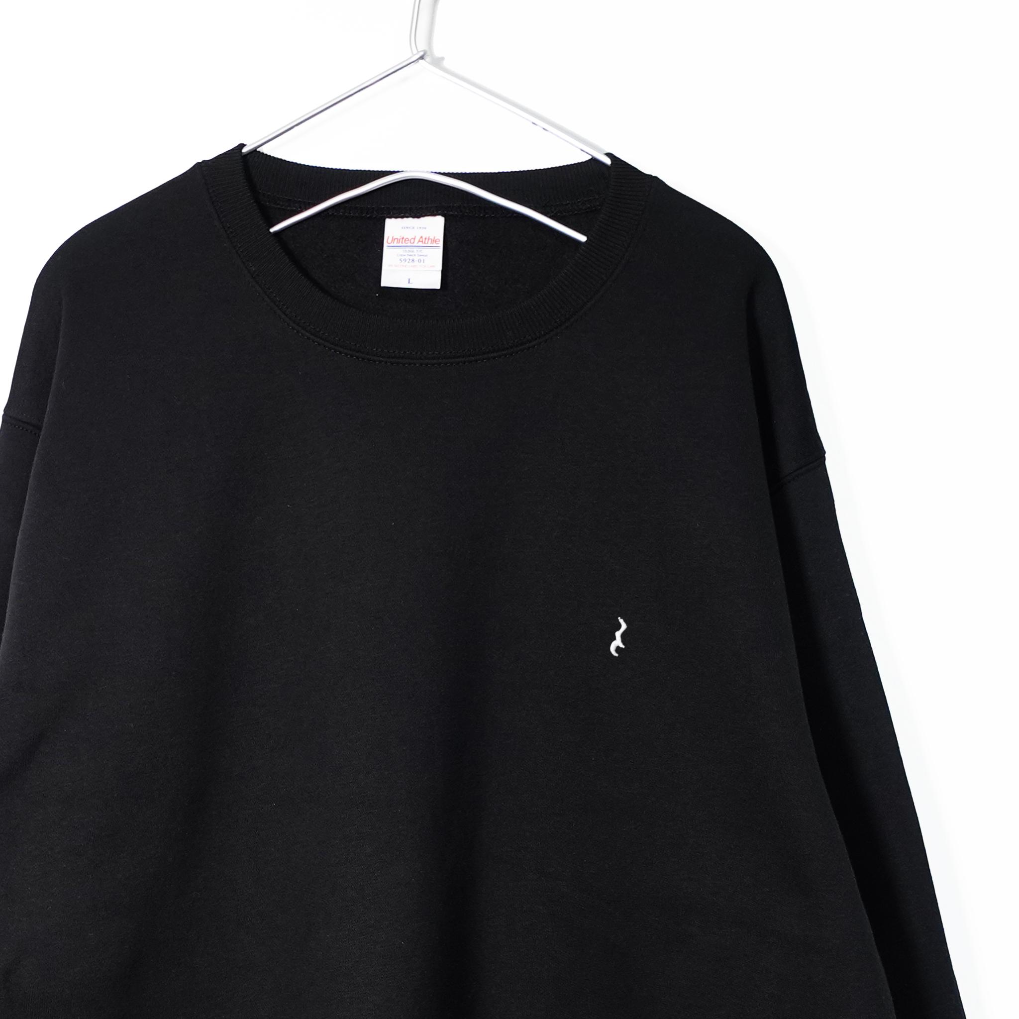 ※裏地が選べる！ 4分休符の刺繍が可愛い音楽系スウェット【ブラック】裏起毛か裏パイルを選べます