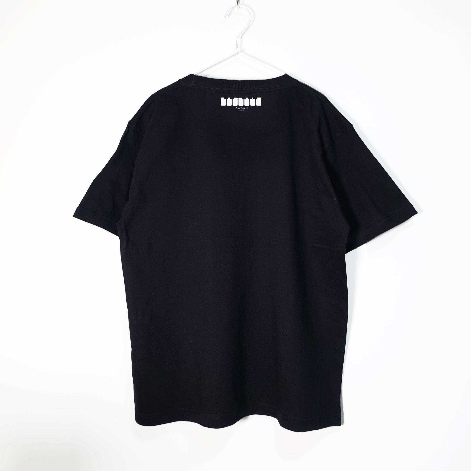 鍵盤柄のワンポイントボーダーがおしゃれな音楽系Ｔシャツ プレミアム生地【ブラック】やや厚め生地 半袖クルーネック | 4枚目