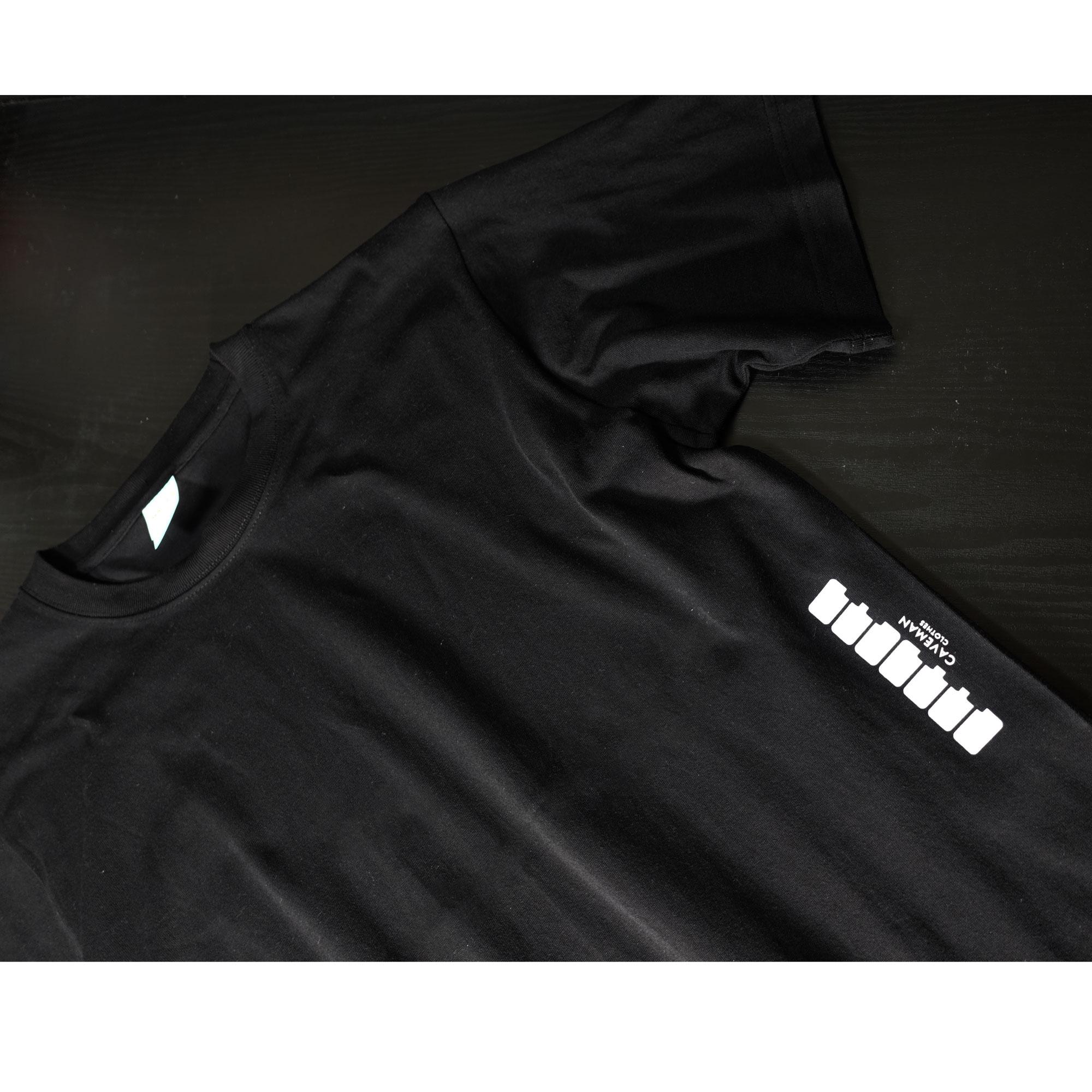 鍵盤柄のワンポイントボーダーがおしゃれな音楽系Ｔシャツ プレミアム生地【ブラック】やや厚め生地 半袖クルーネック1枚目の画像