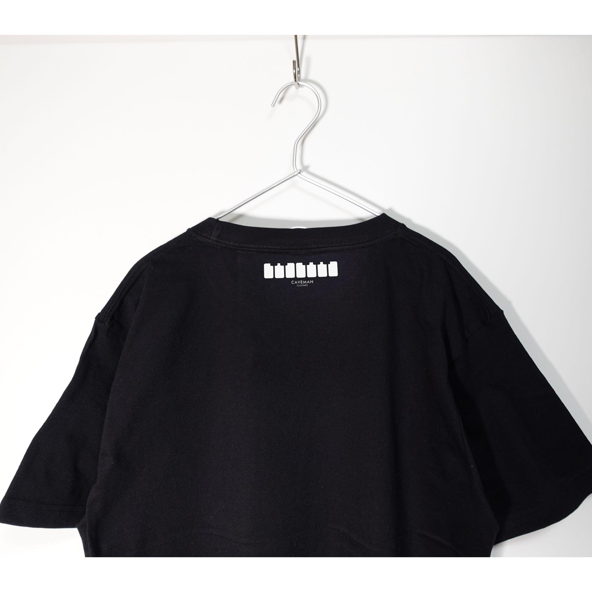 ドレミを日本語音名で　レトロな字体の音楽系Ｔシャツ プレミアム生地【ブラック】やや厚め生地 半袖クルーネック | 4枚目