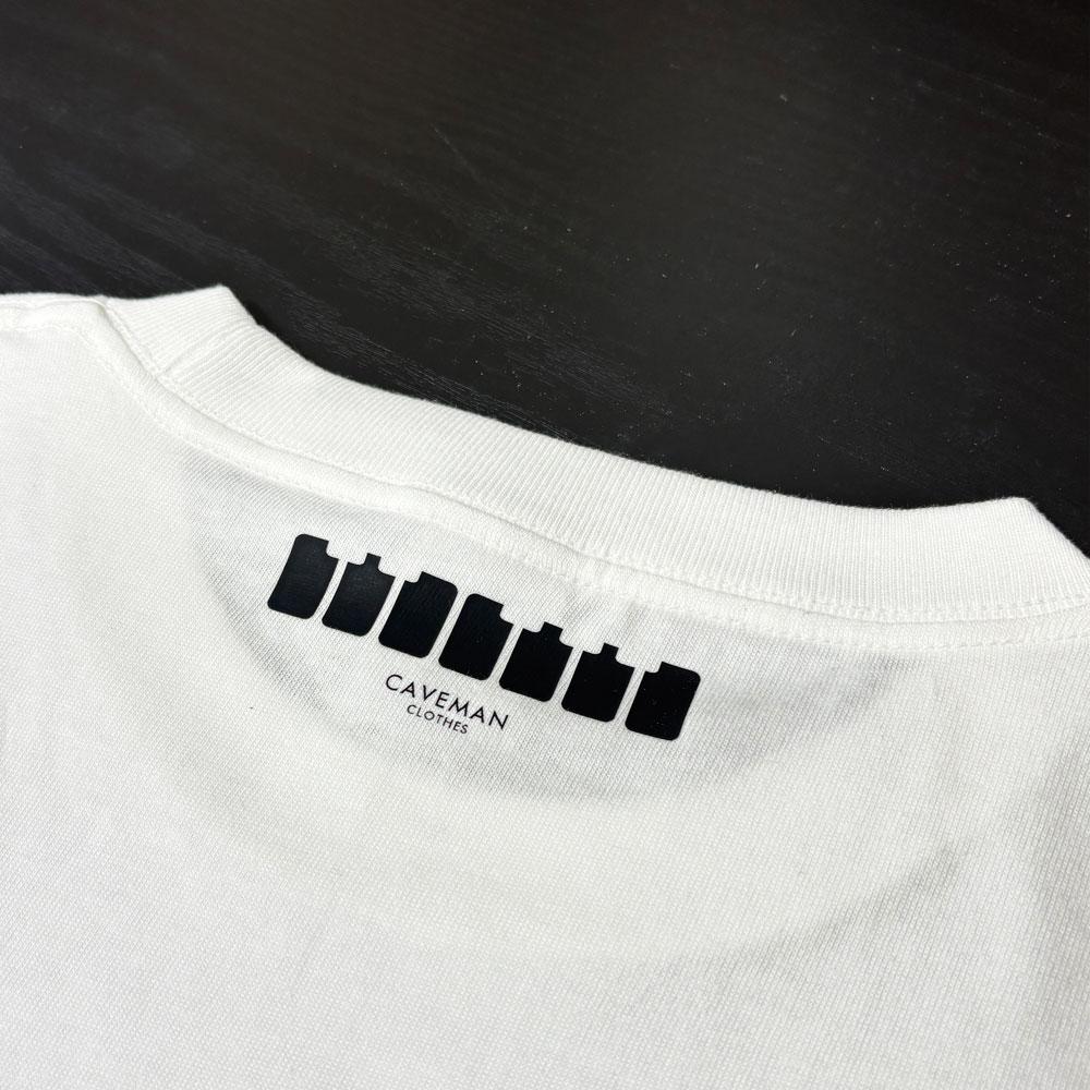 鍵盤柄のワンポイントボーダーがおしゃれな音楽系Ｔシャツ プレミアム生地【ホワイト】やや厚め生地 半袖クルーネック | 5枚目