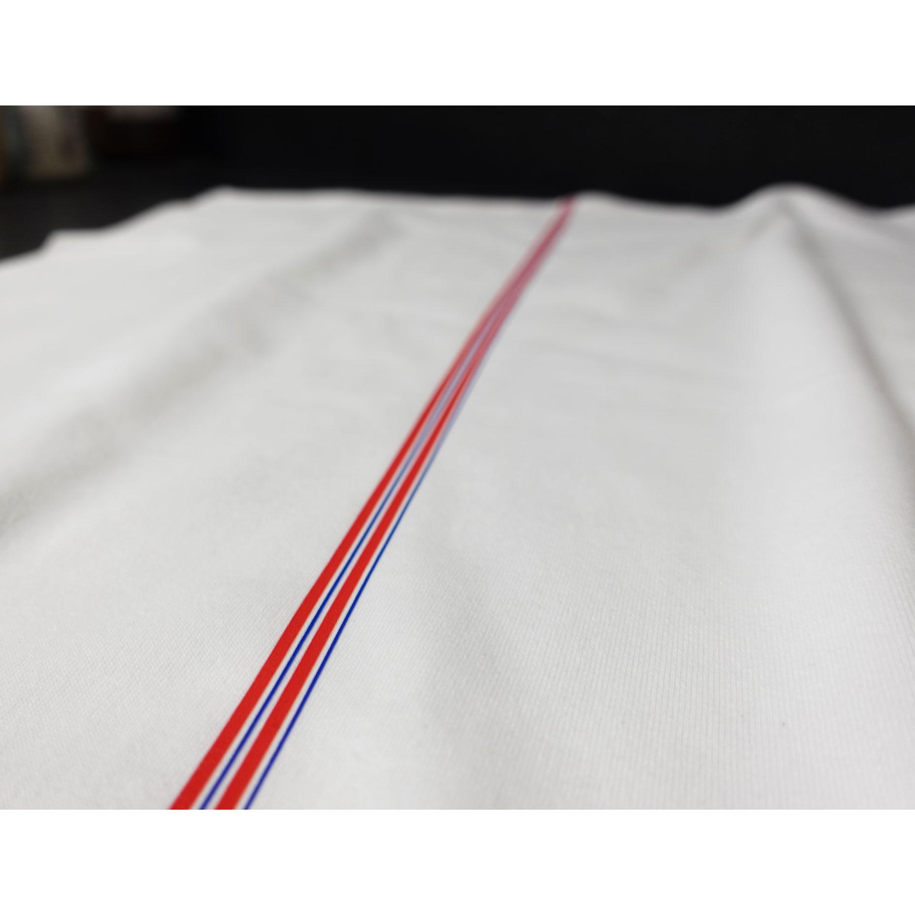 背中のストライプがカッコいい 英国系音楽系Ｔシャツ プレミアム生地【ホワイト】やや厚め生地 半袖クルーネック | 6枚目