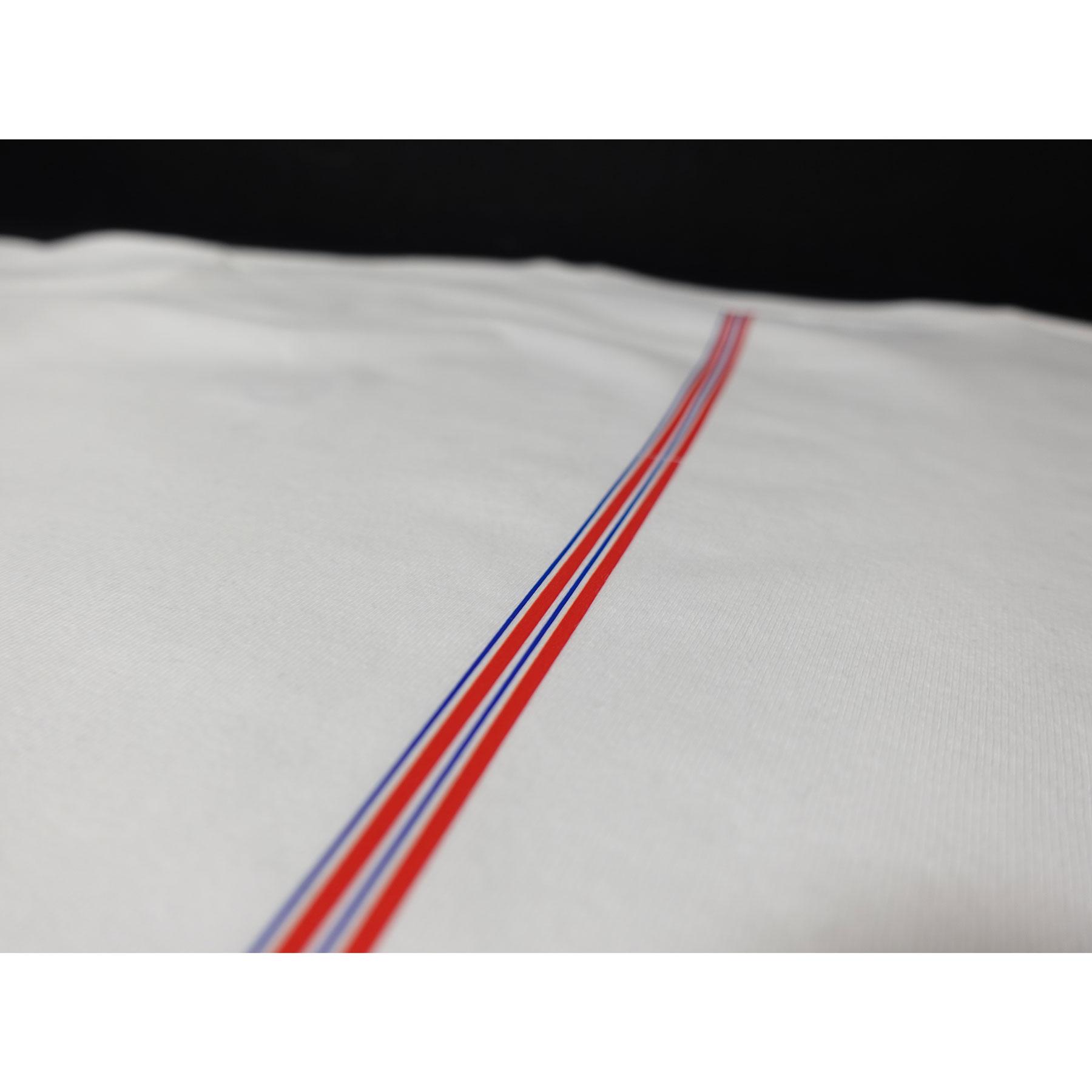 背中のストライプがカッコいい 英国系音楽系Ｔシャツ プレミアム生地【ホワイト】やや厚め生地 半袖クルーネック | 7枚目