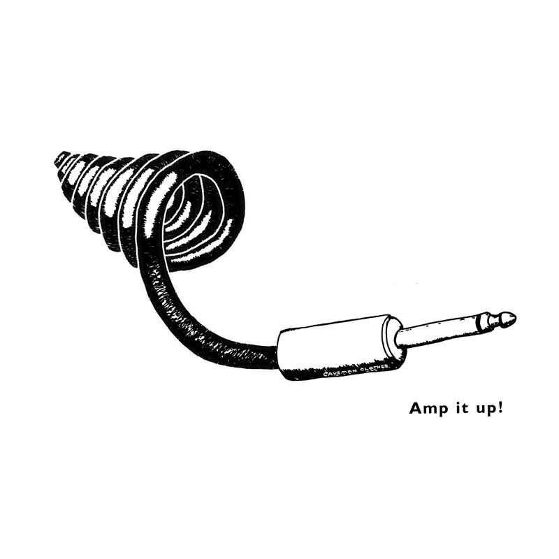 ギターシールドのイラスト音楽系Ｔシャツ プレミアム生地【ホワイト】やや厚め生地 半袖クルーネック | 3枚目