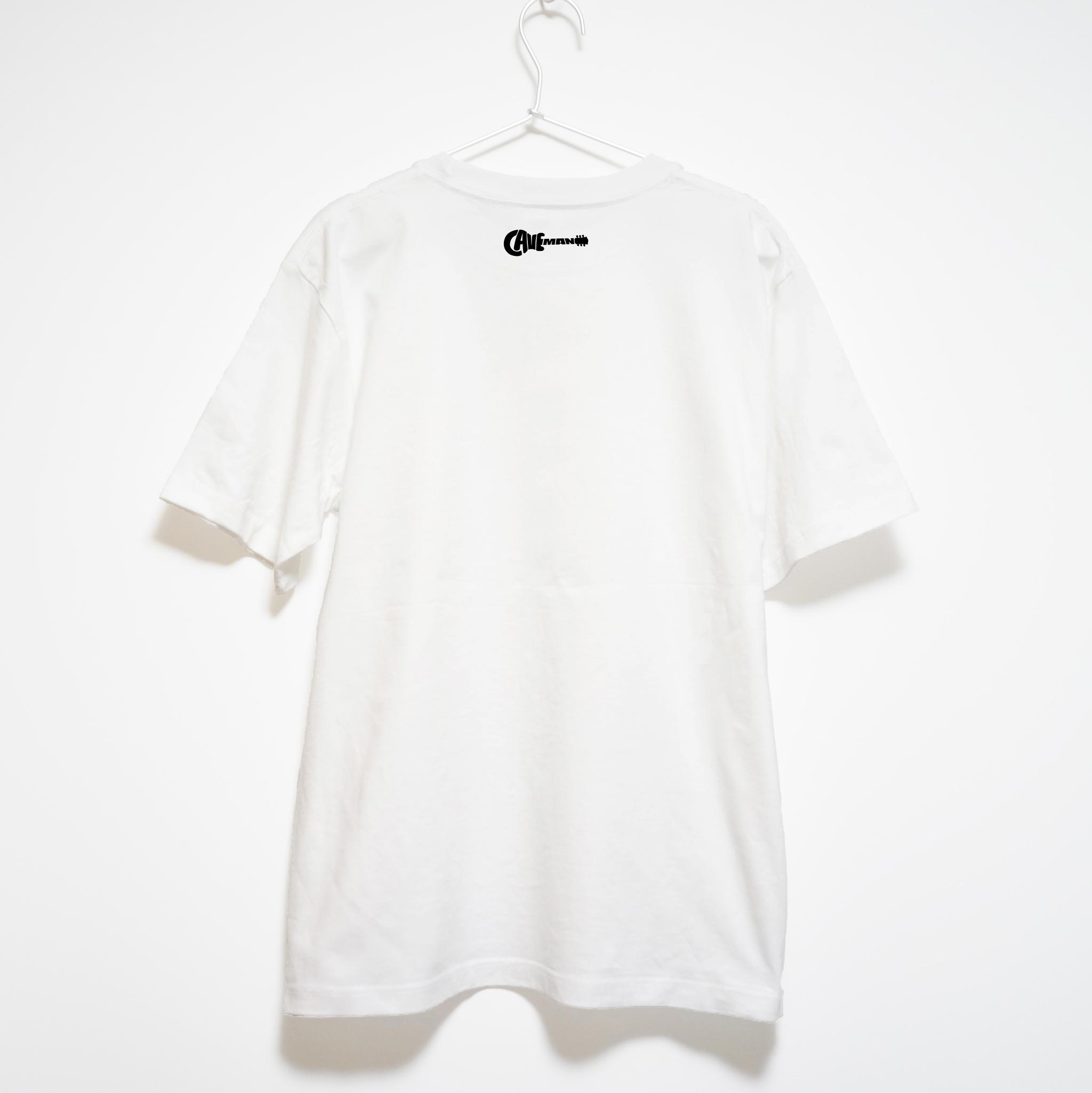 ギターシールドのイラスト音楽系Ｔシャツ プレミアム生地【ホワイト】やや厚め生地 半袖クルーネック | 2枚目