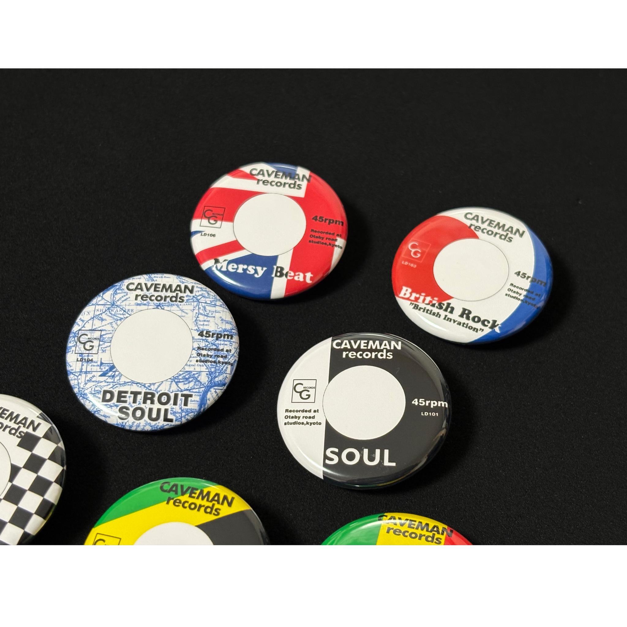 レコードのレーベルデザイン　音楽ジャンルの缶バッジ 2点セット | 5枚目