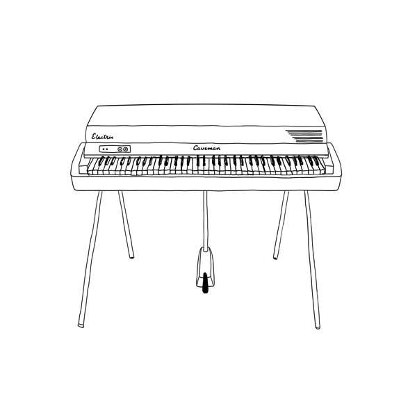 エレクトリックピアノのイラスト　音楽系Ｔシャツ プレミアム生地 【ホワイト】 やや厚め生地 半袖クルーネック | 4枚目