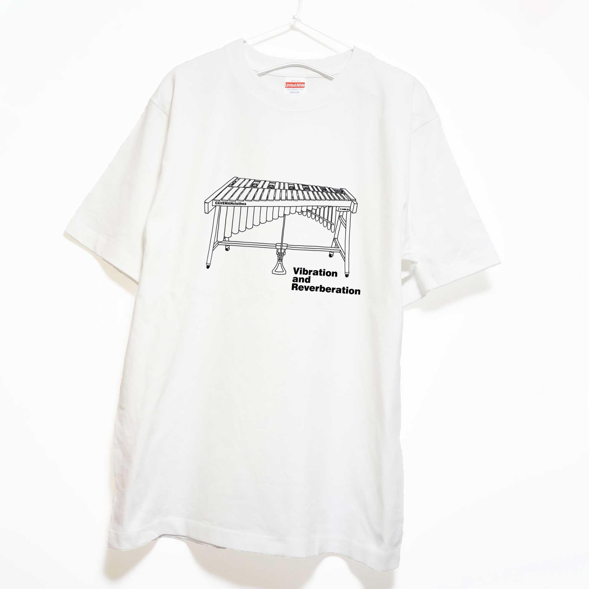 ヴィブラフォンのイラスト 音楽系Ｔシャツ プレミアム生地 【ホワイト】 やや厚め生地 半袖クルーネック