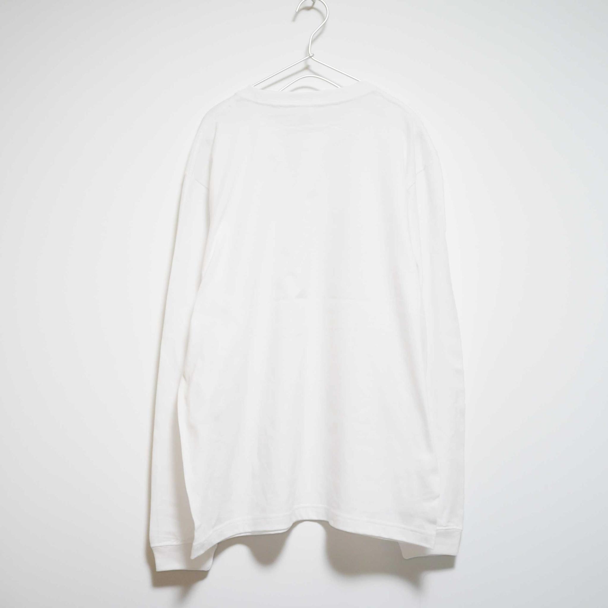 おしゃれなメトロノームのデザイン 音楽系Ｔシャツ ロンT 【ホワイト】 長袖クルーネック リブ袖 ビッグサイズあり | 2枚目