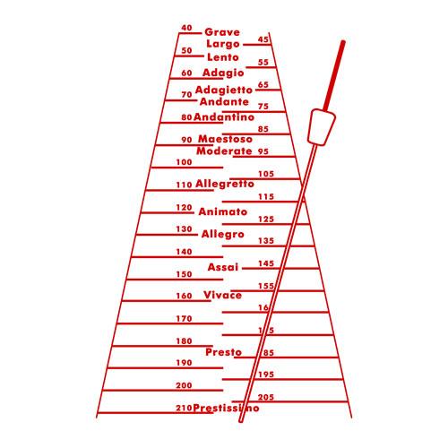 おしゃれなメトロノームのデザイン 音楽系Ｔシャツ ロンT 【ホワイト】 長袖クルーネック リブ袖 ビッグサイズあり | 3枚目