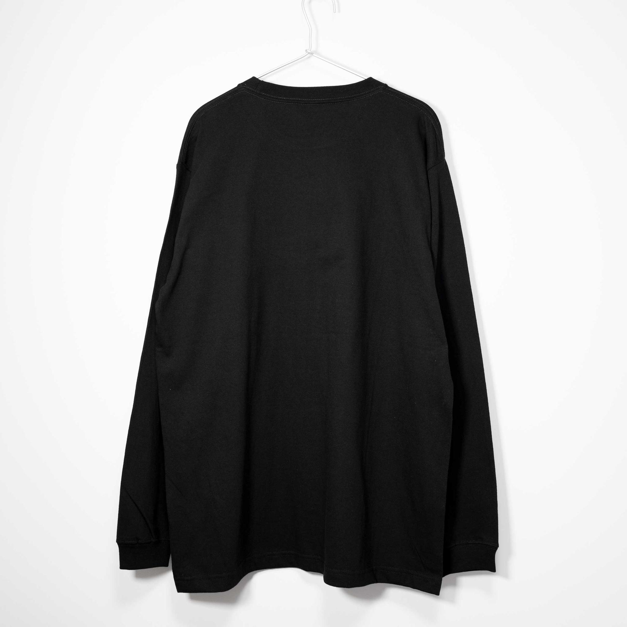 おしゃれなメトロノームのデザイン 音楽系Ｔシャツ ロンT 【ブラック】 長袖クルーネック リブ袖 ビッグサイズあ | 3枚目