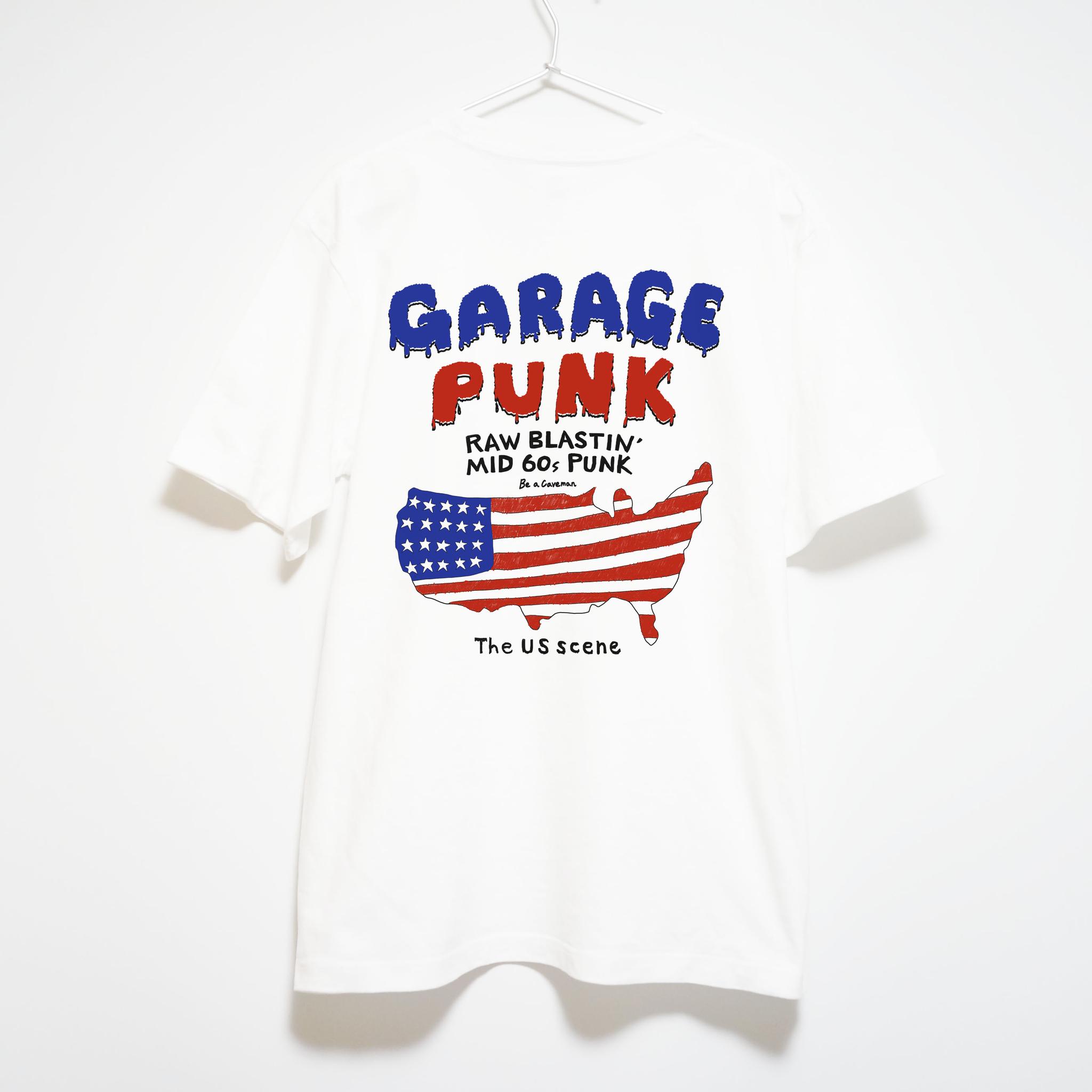 ガレージパンクの音楽系Ｔシャツ プレミアム生地 両面プリント【ホワイト】 やや厚め生地 半袖クルーネック | 3枚目