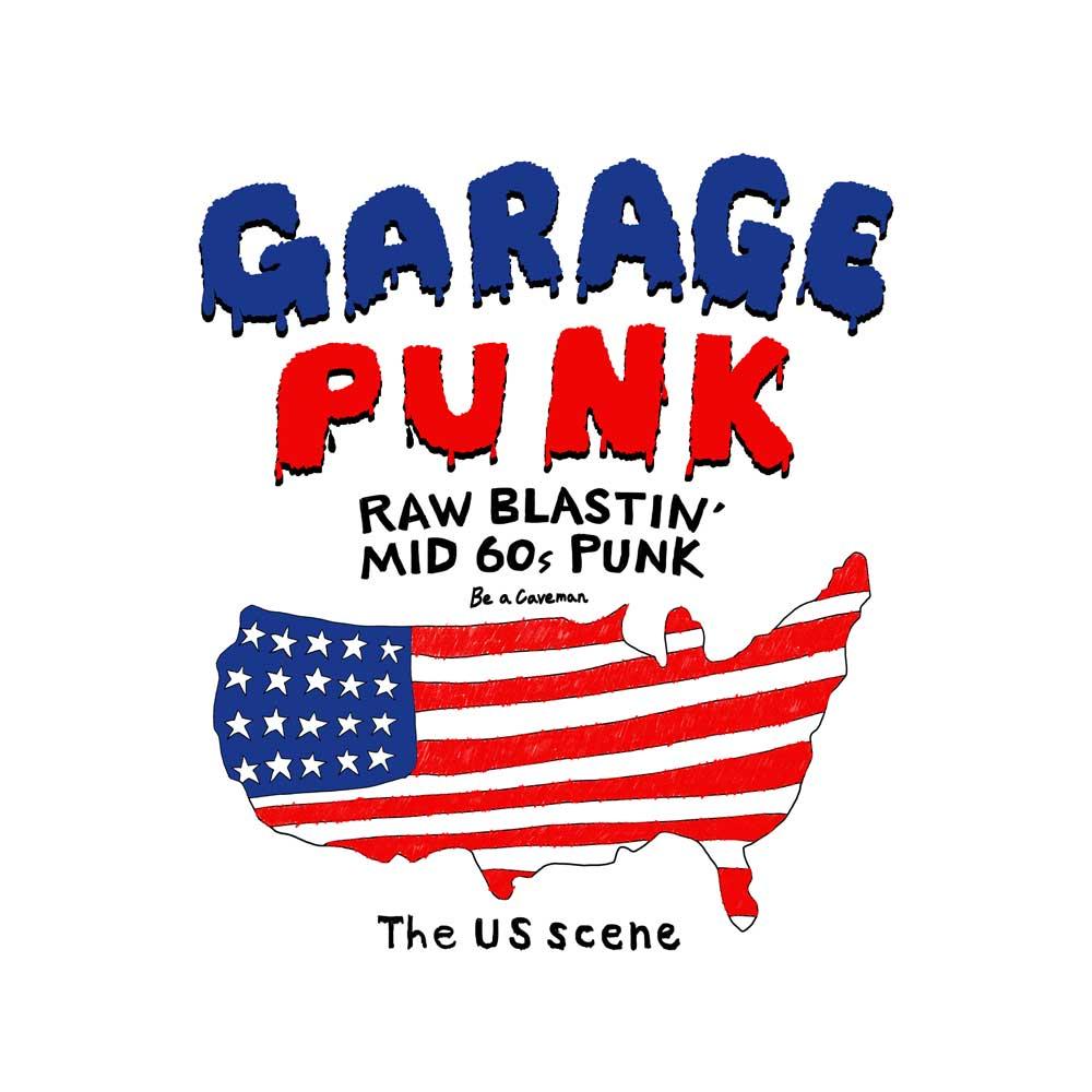 ガレージパンクの音楽系Ｔシャツ プレミアム生地 両面プリント【ホワイト】 やや厚め生地 半袖クルーネック | 4枚目