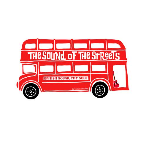 ロックなアイコン ダブルデッカーバスの音楽系Ｔシャツ プレミアム生地 【ホワイト】 やや厚めの半袖クルーネック | 3枚目