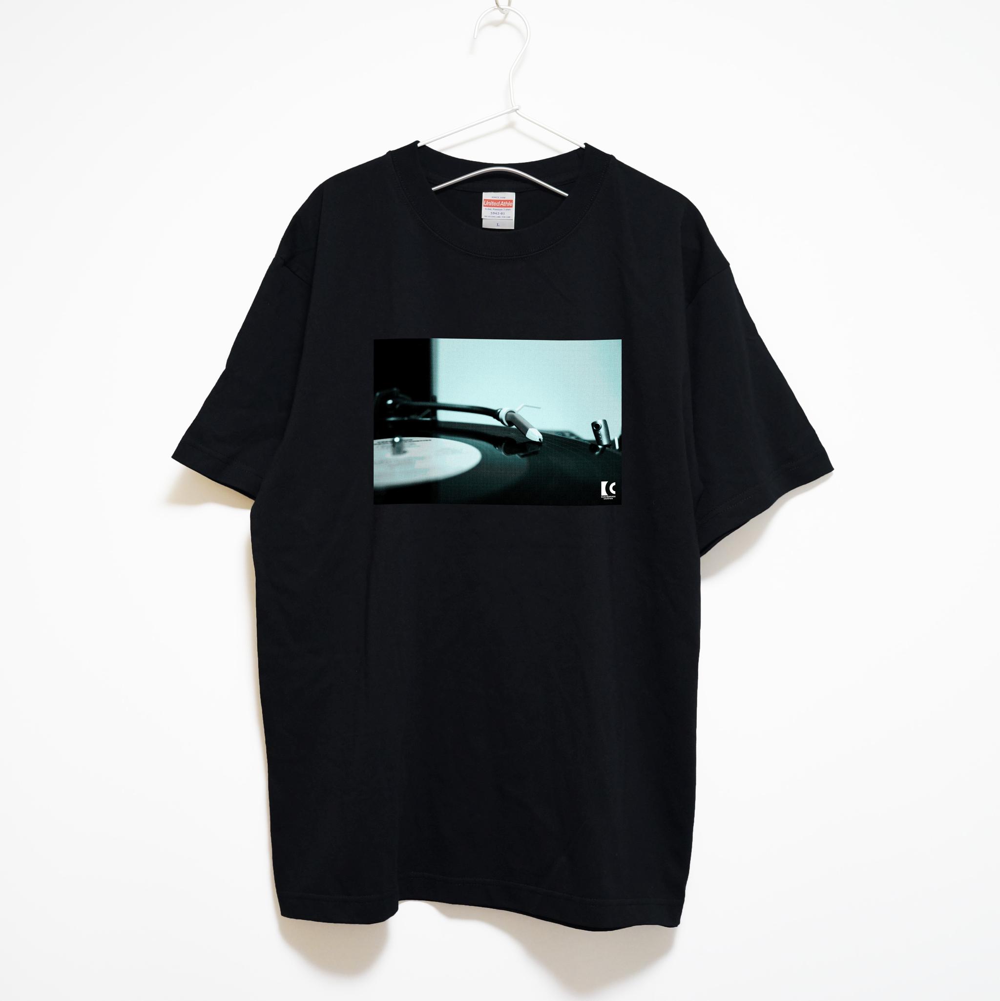 アートなレコードのフォトデザイン① 音楽系Tシャツ プレミアム生地【ブラック】やや厚め生地のハイグレード半袖クルーネック | 2枚目