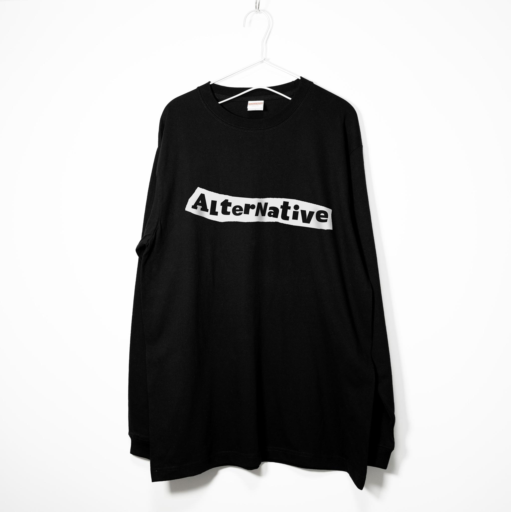 オルタナティブロックの音楽系Tシャツ ロンT 【ブラック】 長袖クルーネック リブ袖 ビッグサイズもあり | 2枚目