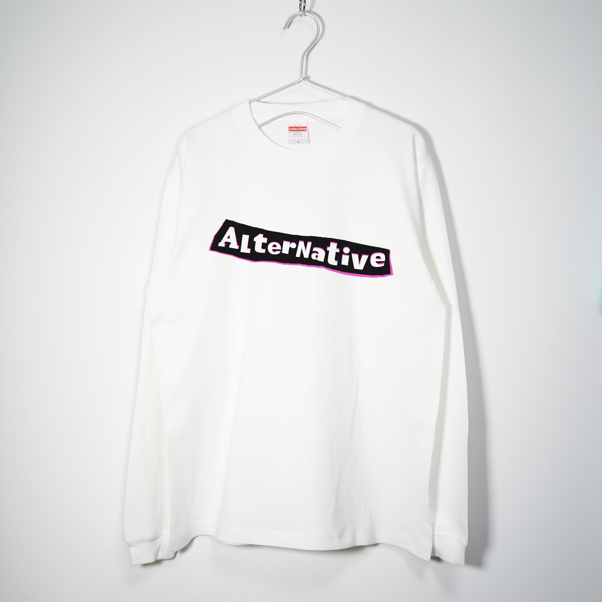 オルタナティブロックの音楽系Tシャツ ロンT 【ホワイト】 長袖クルーネック リブ袖 ビッグサイズもあり | 2枚目