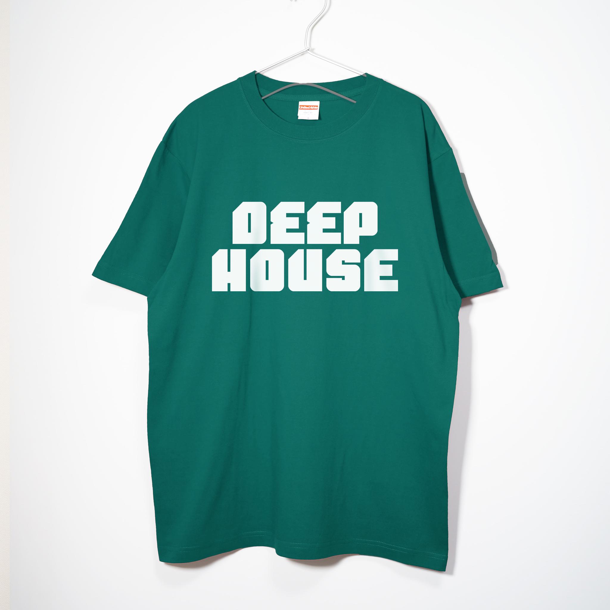 ハウスミュージックのサブジャンル ディープハウスの音楽系Tシャツ 【アップルグリーン】スタンダードな中厚生地 半袖クルー1枚目の画像