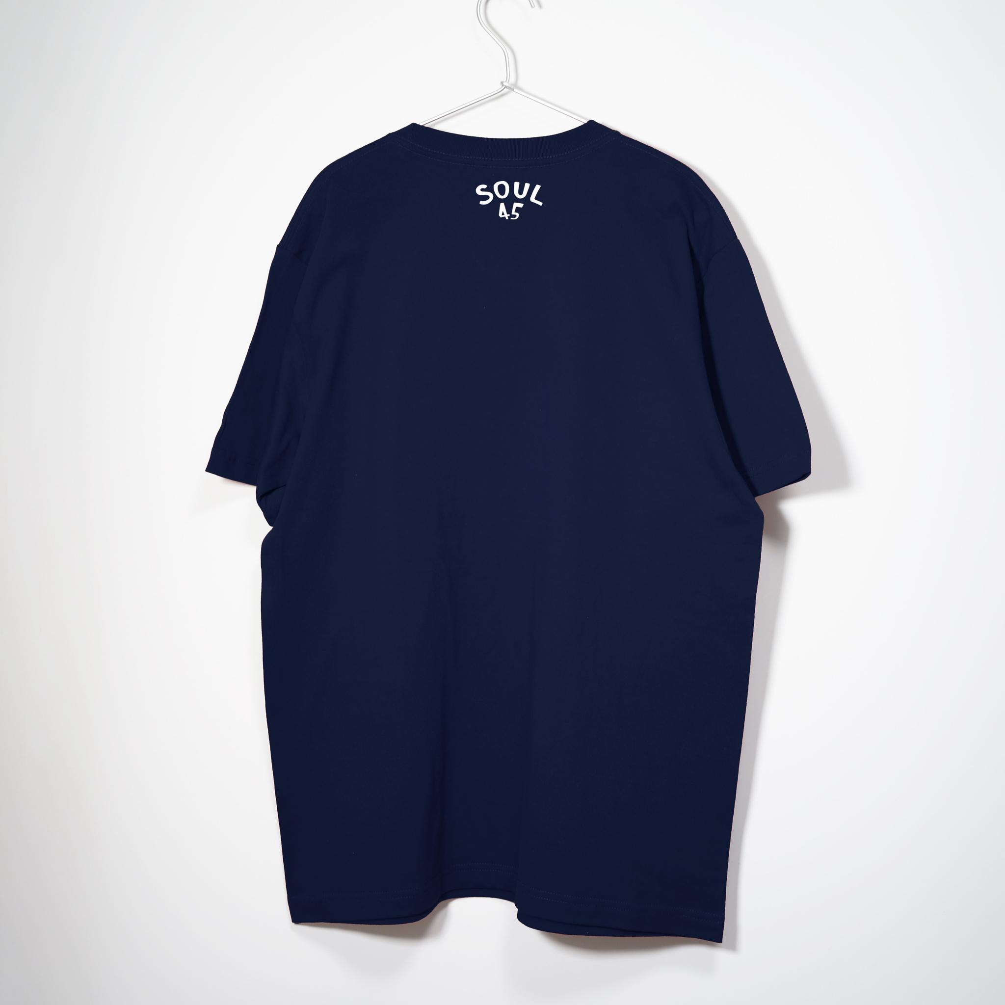 ソウルミュージックのサブジャンル デトロイトソウルの音楽系Tシャツ 【ネイビー】スタンダードな中厚生地 半袖クルーネック | 2枚目