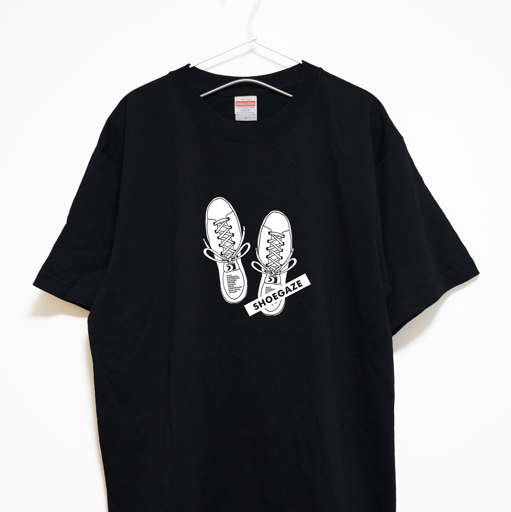 ロックのサブジャンル シューゲイザーのデザイン 音楽系Tシャツ プレミアム生地【ブラック】やや厚め生地 半袖クルーネック | 1枚目