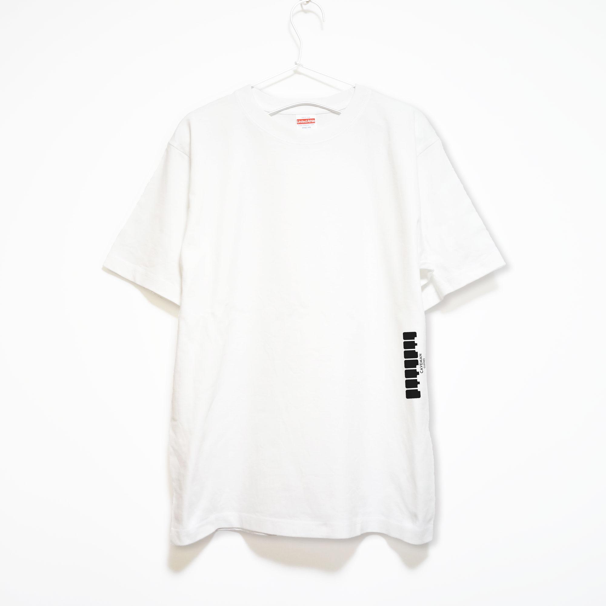 鍵盤柄のワンポイントボーダーがおしゃれな音楽系Tシャツ プレミアム生地【ホワイト】やや厚め生地 半袖クルーネック | 2枚目