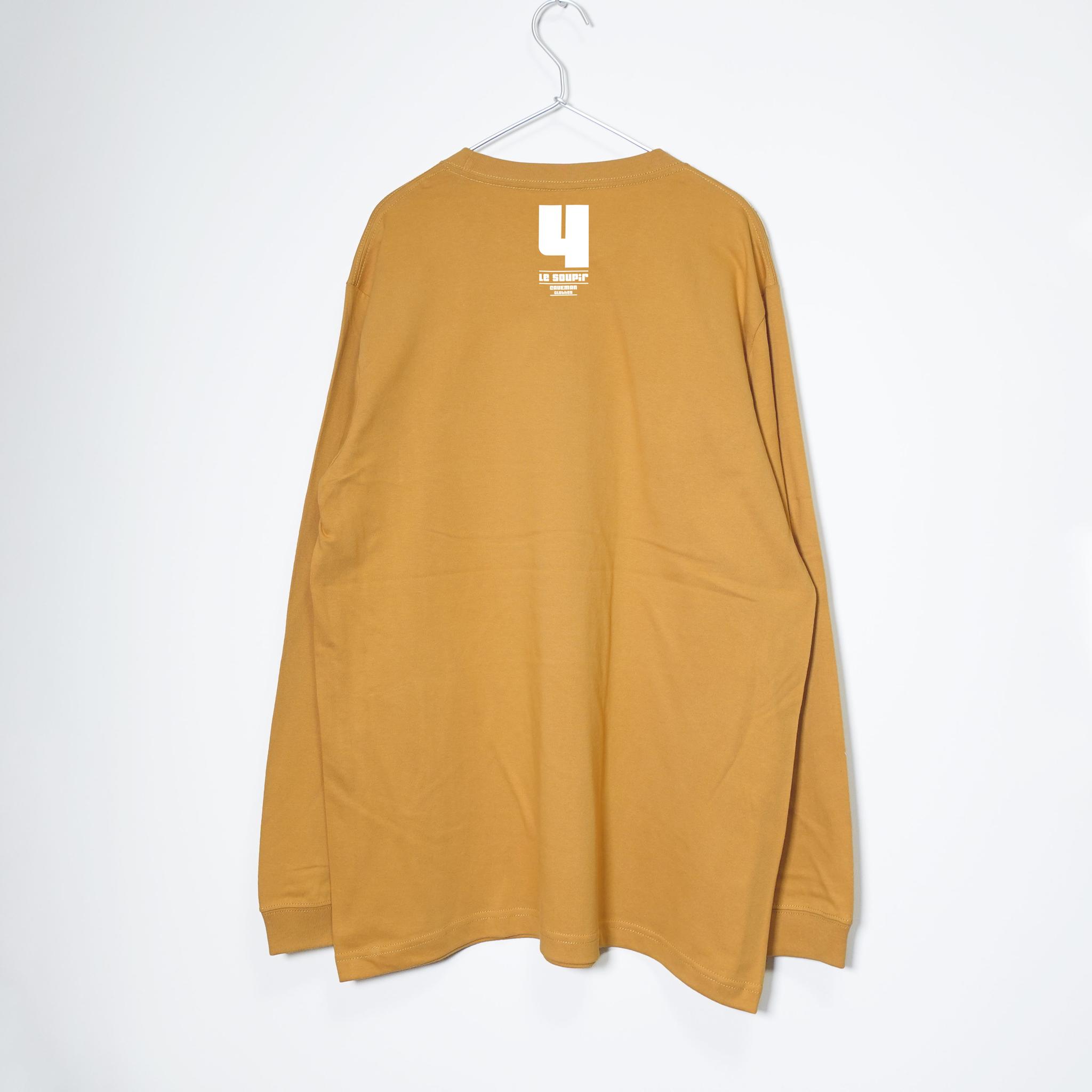 ※期間限定※ 4分休符の刺繍が可愛い音楽系ロンT 【ヘイジ―イエロー】 長袖クルーネック リブ袖 ビッグサイズあり | 3枚目