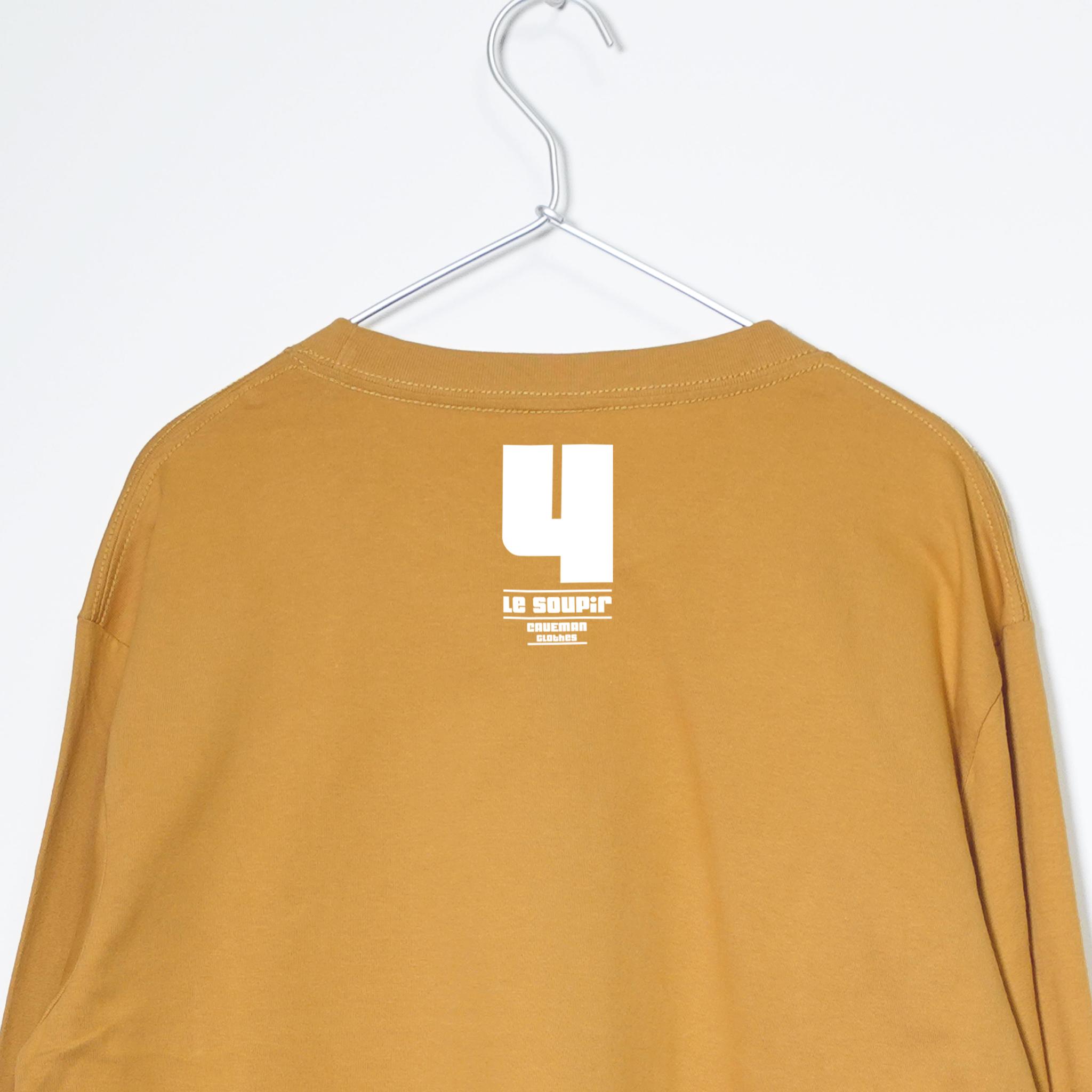 ※期間限定※ 4分休符の刺繍が可愛い音楽系ロンT 【ヘイジ―イエロー】 長袖クルーネック リブ袖 ビッグサイズあり | 5枚目