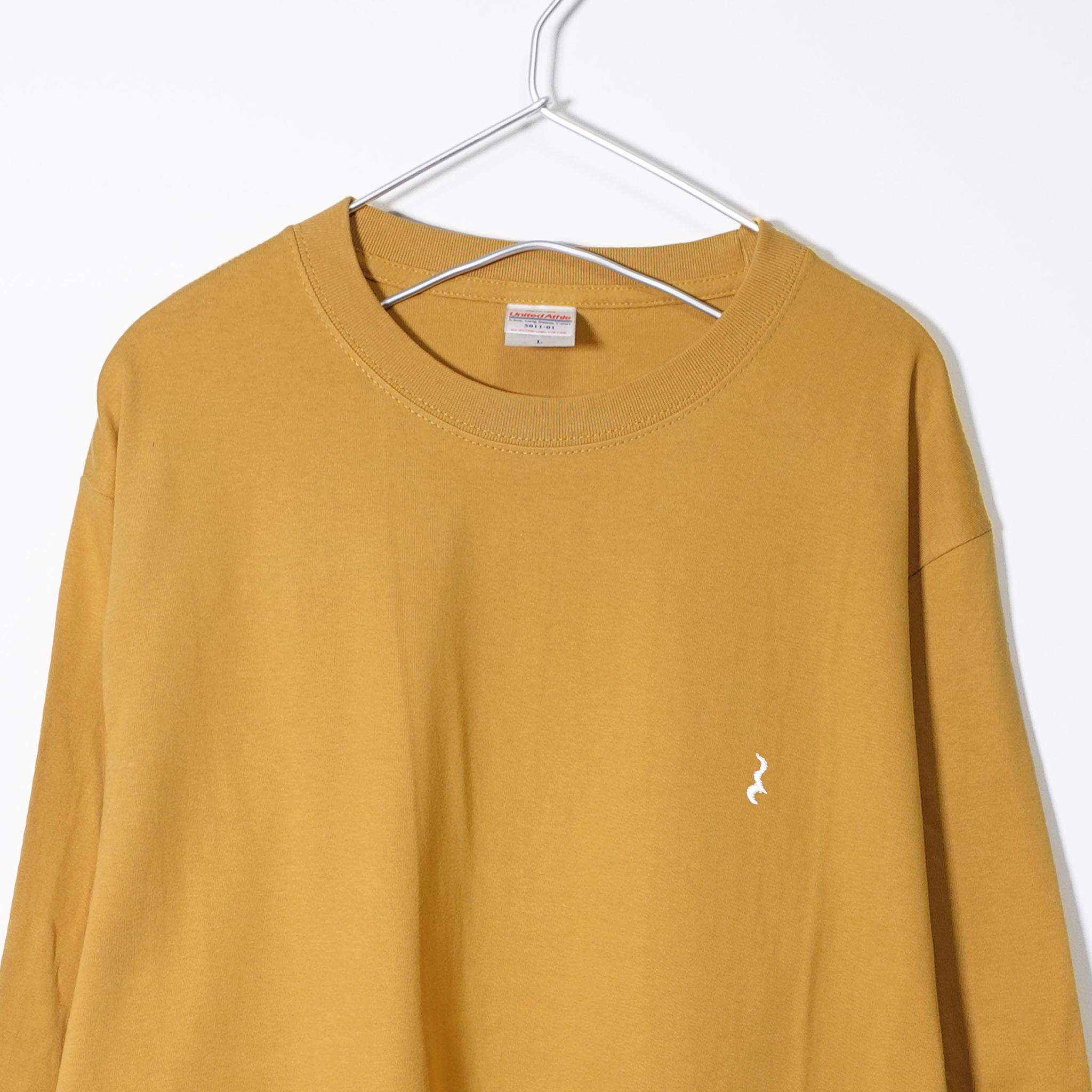 ※期間限定※ 4分休符の刺繍が可愛い音楽系ロンT 【ヘイジ―イエロー】 長袖クルーネック リブ袖 ビッグサイズあり | 4枚目